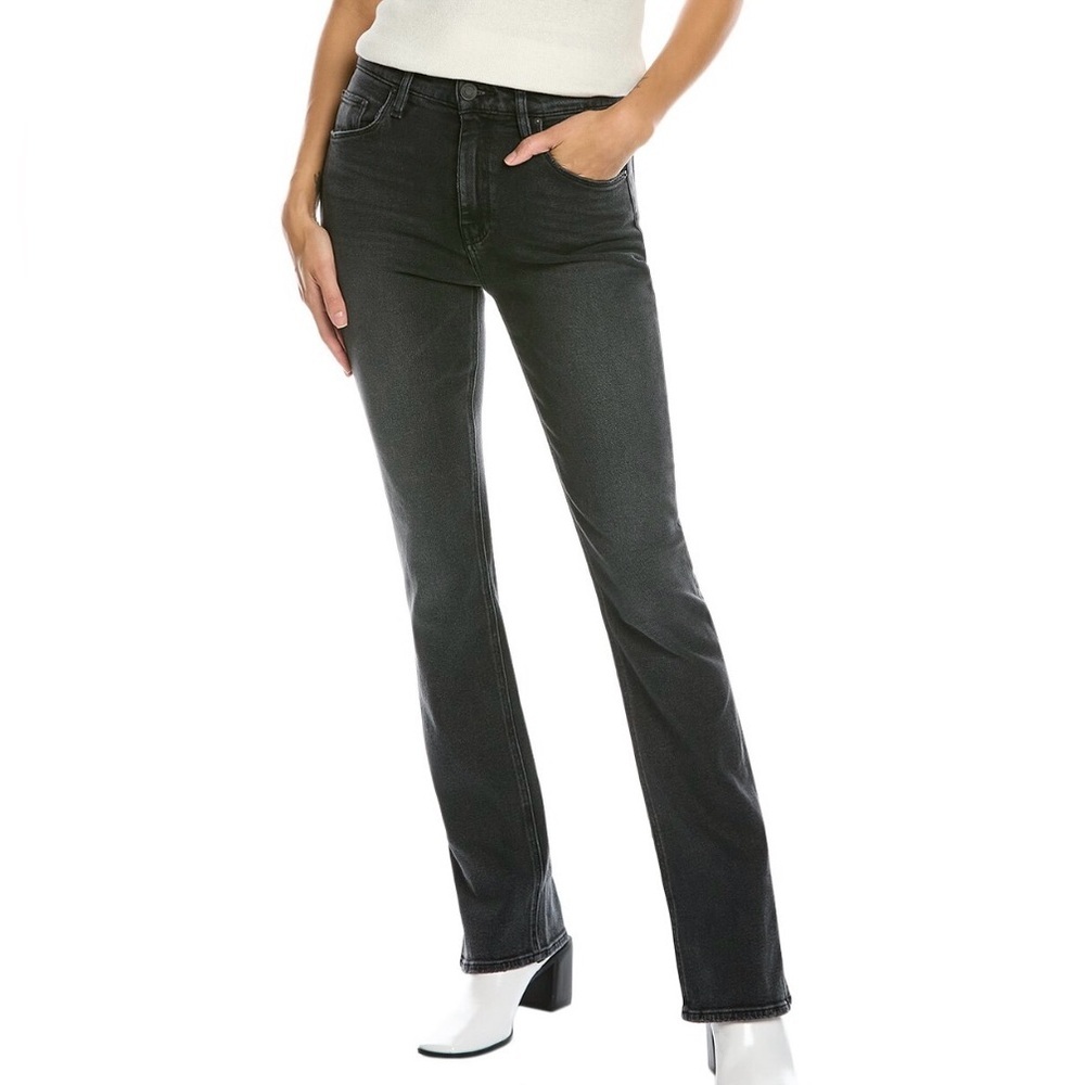 Hudson Jeans High Rise Straight Leg Jeans in Black Wash